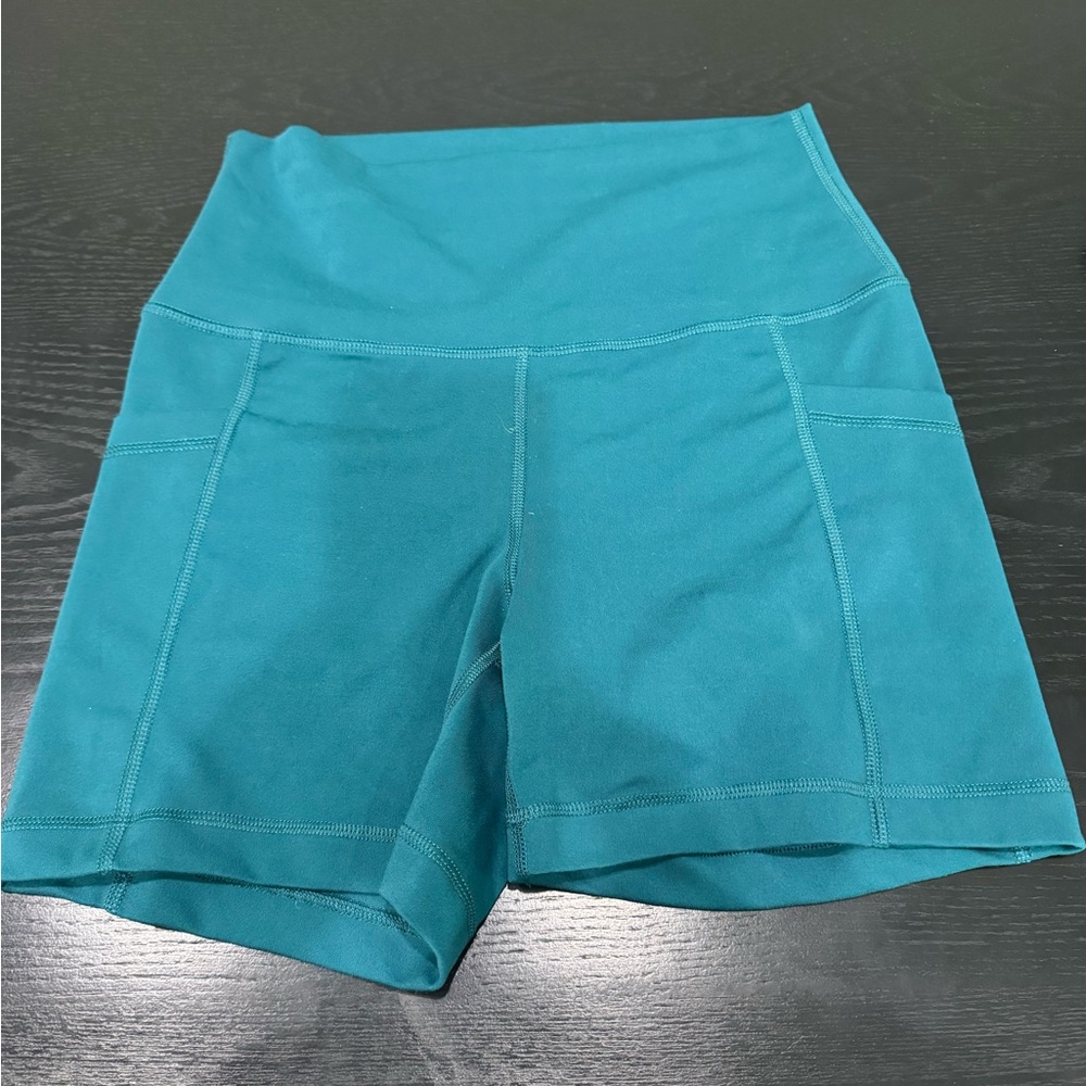 Yogalicious High Waist Blue Shorts Athletic Style